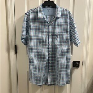 IZOD Men's Blue Plaid Shirt